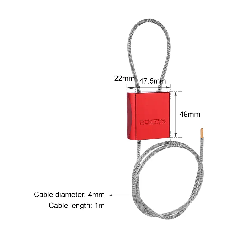 Тросовый блокиратор-замок из алюминия, трос 1,0 м, Ø 4,0 мм BD-LG91 Тросовый блокиратор-замок из алюминия, трос 1,0 м, Ø 4,0 мм BD-LG91