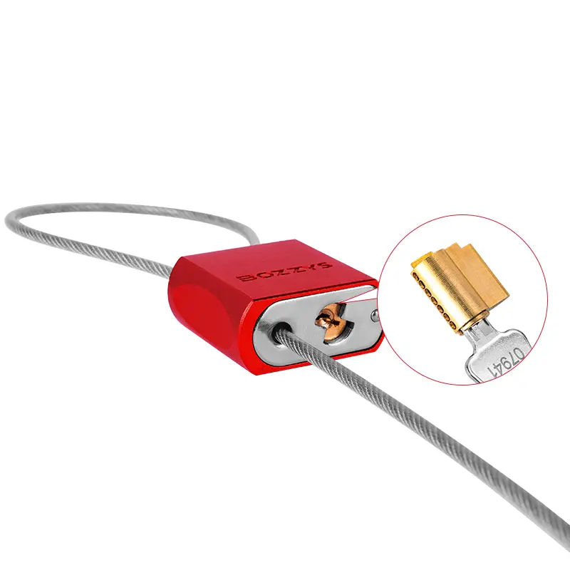 Тросовый блокиратор-замок из алюминия, трос 1,0 м, Ø 4,0 мм BD-LG91 Тросовый блокиратор-замок из алюминия, трос 1,0 м, Ø 4,0 мм BD-LG91